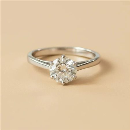 ANELLO SOLITARIO IN ORO BIANCO 14K CON DIAMANTE LAB GROWN 1,07 CT - DOC – 0023495-0001