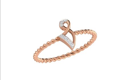 ANELLO FASHION IN ORO ROSA 14K CON DIAMANTI DA LABORATORIO TAGLIO ROTONDO DA 0,02 CT TOTALE - DOC-0024781-0036