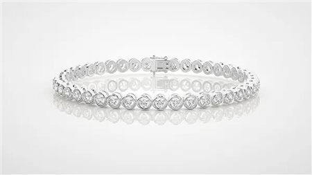 BRACCIALE A CATENA IN ORO BIANCO 14K CON DIAMANTI 0.96 CT - DOC-0031068-0024