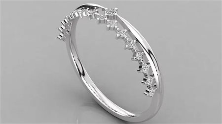 ANELLO IN ORO BIANCO 14K CON DIAMANTE DA 0,07 CT E HALO DA 0,01 CT CERTIFICATO GEMMOLOGICO ALLEGATO - DOC-0036893-0024