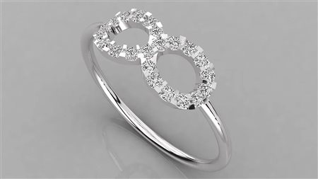 ANELLO IN ORO BIANCO 14K CON DIAMANTE DA 0,11 CT CERTIFICATO GEMMOLOGICO ALLEGATO - DOC-0038044-0024