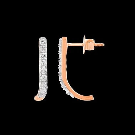 ORECCHINI A LOBO IN ORO ROSA 14K CON DIAMANTI LAB GROWN 0.15 CT DOC-0013629-0008