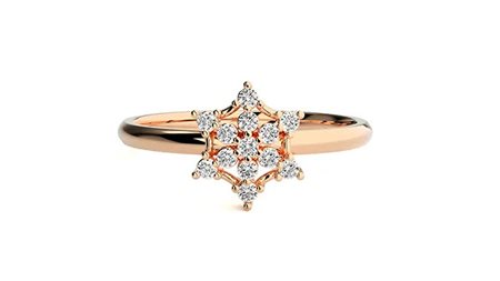 ANELLO ORO ROSA 14K CON DIAMANTI 0.08 CT - DOC-0036287-0036