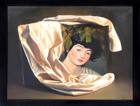 Antonio Sciacca (Catania, 1957 - ) 
Caravaggio 8 Anni 2000
Acrilico su tela 90x100 cm