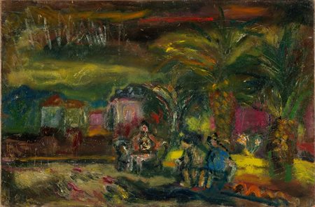 Guido  Pajetta  
Sotto le palme 1951
Olio su tela 40x60 cm