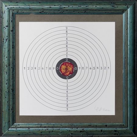 Hans Peter Alvermann (1931 - 2006) 
Ohne Titel 1962
Collage su nero litografico 26,5x26,5 cm
