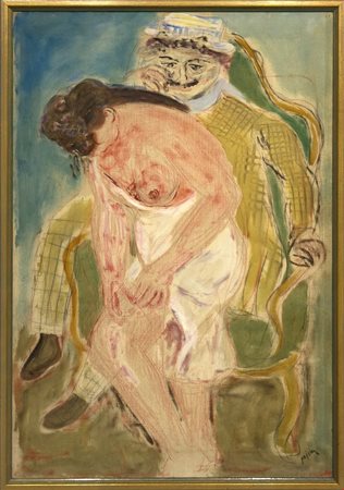 Guido  Pajetta  
Figure (Uomo che rimira compiaciuto) 1946
Olio su tela 82x55 cm