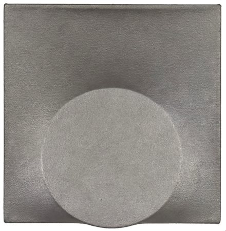 Turi Simeti  
Un tondo grigio 1988
Acrilico su tela sagomata 30,5x30,5 cm
