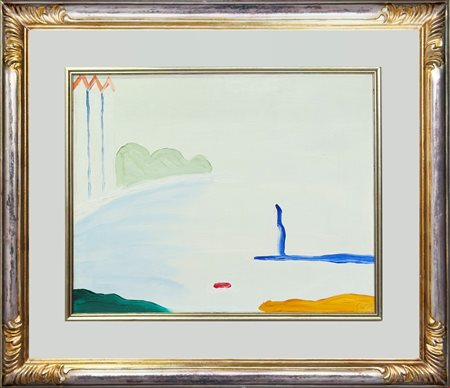 Virgilio Guidi (Roma1,  1891 - Venezia, 1984) 
Bacino di S. Marco Anni '80
Olio su tela 40x50 cm