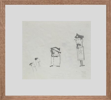 Pino Pascali (Bari, 1935 - Roma, 1968) 
Al Cafone e Policeman 1964/65
Grafite su Carta 19x22,5 cm