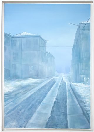 Gian Marco Montesano (Torino, 1949 - ) 
Neve e nebbia 2003
Olio su tela 150x100 cm