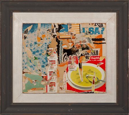 Raymond Hains  
Sans titre 1973
Decollage su tavola 36x42,5