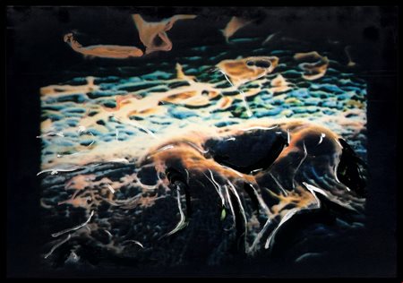 Mario Schifano (Homs, 1934 - Roma, 1998) 
Senza titolo (Preistorico) 1990/97
Acrilico su PVC preparato al computer 100x140 cm