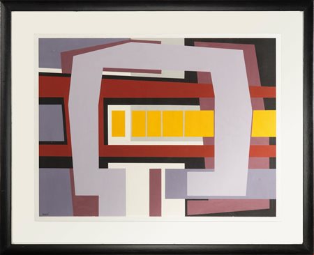 Gualtiero  Nativi (Pistoia, 1921 - Greve in Chianti, 1999) 
Spazio aperto 1967
Acrilici su carta su faesite 33x43,5