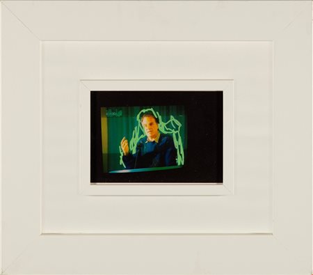 Mario Schifano (Homs, 1934 - Roma, 1998) Senza titolo 1990-1997Tecnica mista su fotografia 13x18