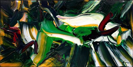 Pierluigi De Lutti (Monfalcone, 1959 - ) 
In the forest Anni 2000
Olio su tela 60x120 cm