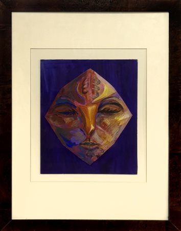 Bruno Ceccobelli  
Pensiero fine 2004
Olio, tecnica mista e collage su cartone 30x24,5 cm