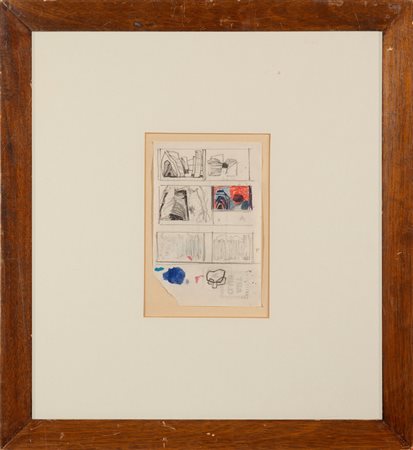 Enrico Prampolini (Modena, 1894 - Roma, 1956) 
Daphinis et Chloe 
Tempera e matita su carta 20,7x13,6