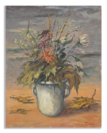 TOMEA FIORENZO (1910 - 1960) - VASO CON FIORI SECCHI (PRIMI ANNI '50).
