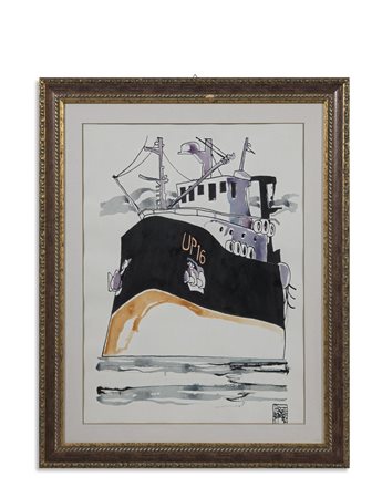 PEROTTO UMBERTO (n. 1945) - BATTELLO DEL CASPIO.