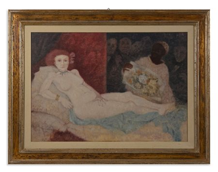 SQUILLANTINI REMO (1920 - 1996) - "OLIMPIA" OMAGGIO A EDOUARD MANET.