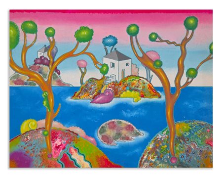 ALINARI LUCA (1943 - 2019) - PAESAGGIO CON ISOLA CENTRALE.
