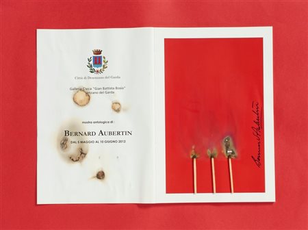 AUBERTIN BERNARD (1934 - 2015) - DESSIN DE FEU PAPEL ROUGE .