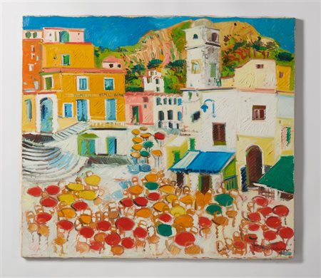 FACCINCANI ATHOS (n. 1951) - LUCE SULLA PIAZZETTA DI CAPRI.