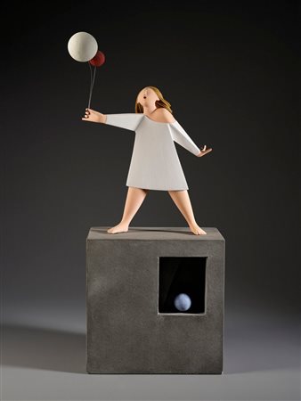 GIORNI GIANFRANCO (n. 1948) - BAMBINA COI PALLONCINI.