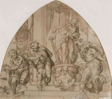 Paolo Farinati Verona 1524 – Verona 1606 SCENA BIBLICA inchiostro su carta,...