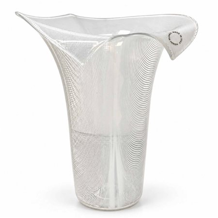 Tyra Lundregren per Venini - Vaso in vetro di Murano filigranato modello Calla, 2002