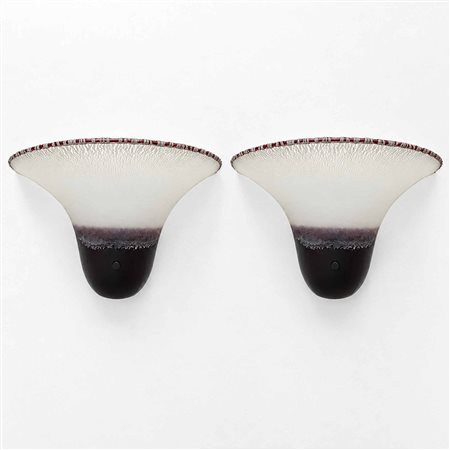 Alfredo Barbini (Murano 1912 - 2007)  - Coppia di appliques in vetro di Murano