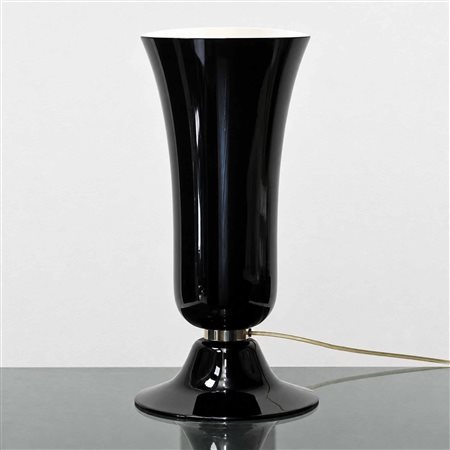 Venini - Lampada modello anni Trenta in vetro di Murano nero, 1997
