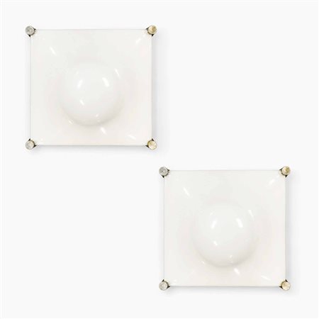Martinelli Luce (Lucca 1950)  - Coppia di lampade da soffitto Space Age Bolla medie