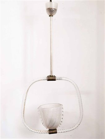 Barovier e Toso - Lampadario a sospensione Decò in vetro di Murano, 1950s