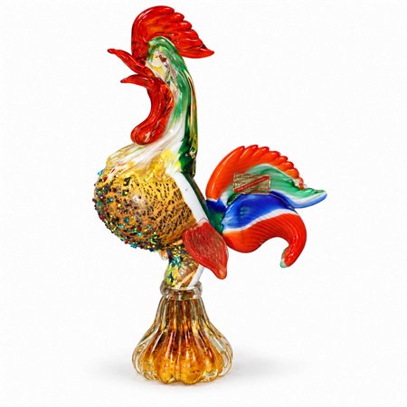 Gallo in vetro di Murano, 70s