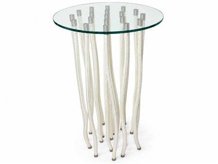 Fabio Novembre  per Cappellini - Tavolo modello Org con gambe in corda polipropilenica e gambe rigide dotate di anima in acciaio e piano in vetro