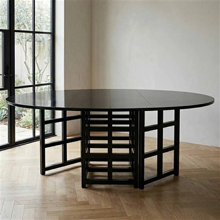 Charles Rennie Mackintosh per Cassina (Glasgow 1868 - Londra 1928)  - Tavolo DS1 in legno nero ebanizzato, 1970 (circa)