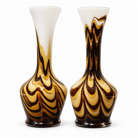 Carlo Moretti (1958)  - Coppia di vasi in vetro di Murano marrone