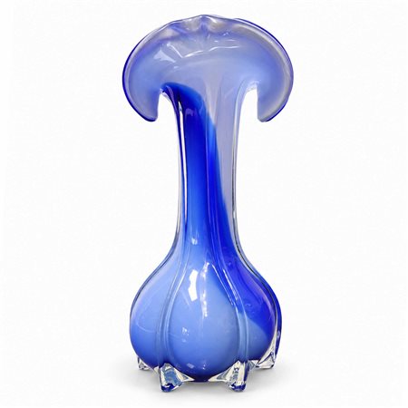 Vaso in vetro di Murano blu