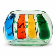Fulvio Bianconi (1915 - 1996)  - Vaso in vetro di Murano con inserti in vetro policromo