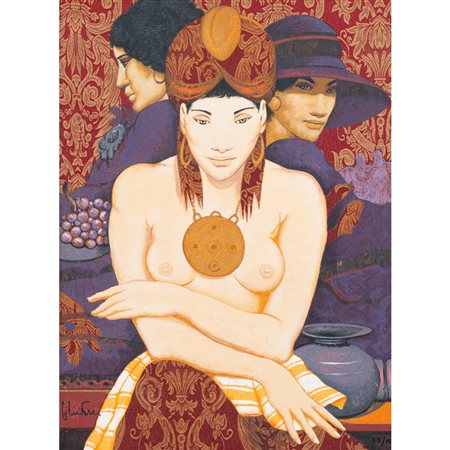 GOFFREDO CIVITARESE, Serigrafia su broccato