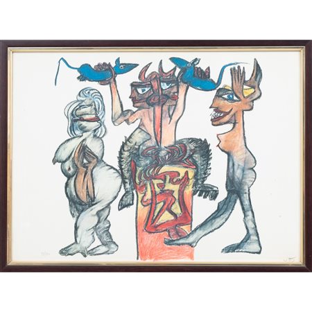 ROBERTO MATTA, Litografia a colori