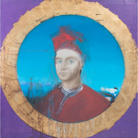 GIUSEPPE CARACCIOLO, Olio su tela e inserti in foglia oro
