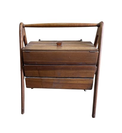 Tavolino da lavoro vintage in legno massello, periodo XX secolo. Dimensioni:...