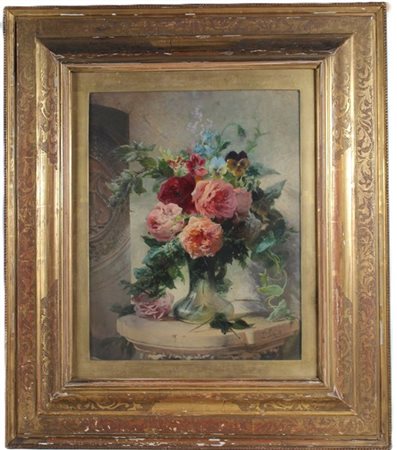 Luigi Scrosati "Composizione floreale" 
olio su cartone (cm 50x40)
firmato in ba