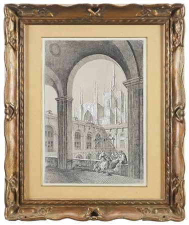 Scuola del secolo XIX

"Il Duomo dal Palazzo dell'Arcivescovado" 
tecnica mista