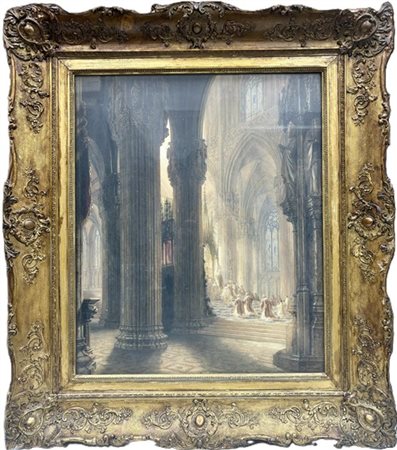 Scuola inglese del secolo XIX

"Interno del Duomo di Milano" 
acquerello su car
