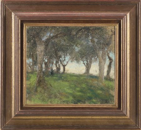 Francesco Paolo Michetti "Paesaggio" 
pasteli colorati su carta applicata a cart