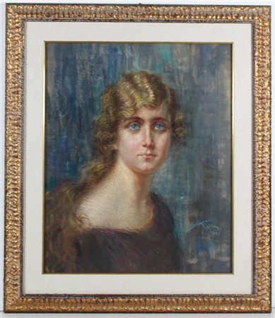 Aldo Mazza "Ritratto femminile" 1921
pastelli colorati su carta (cm 52x42,5)
fir